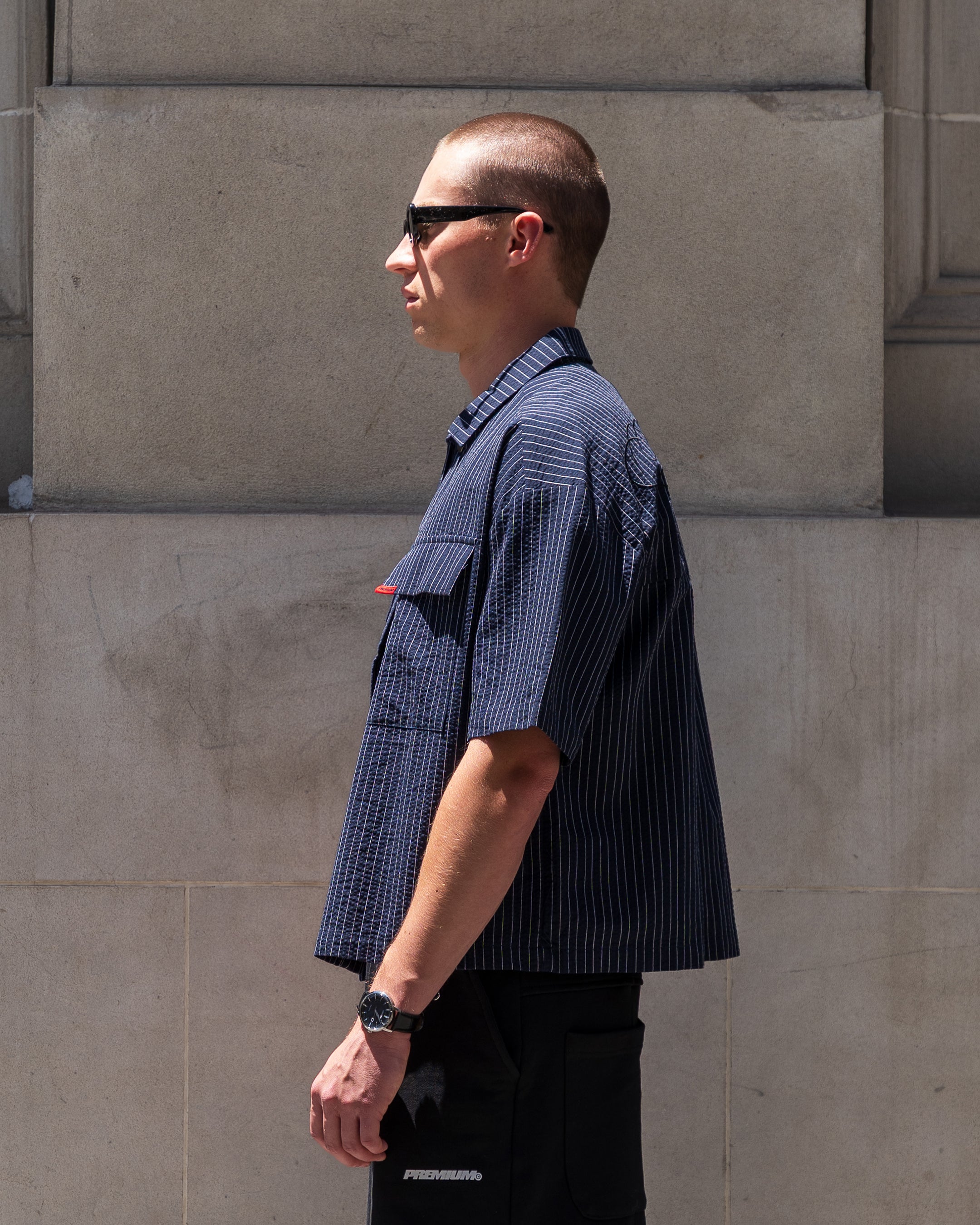VISION Button-Up Shirt (Navy)